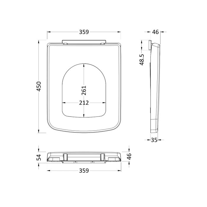 Dezine Standard Square Soft Close Toilet Seat