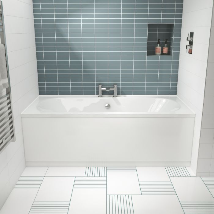 Dezine Alto 1700 x 750mm Double Ended Straight Bath, 0TH