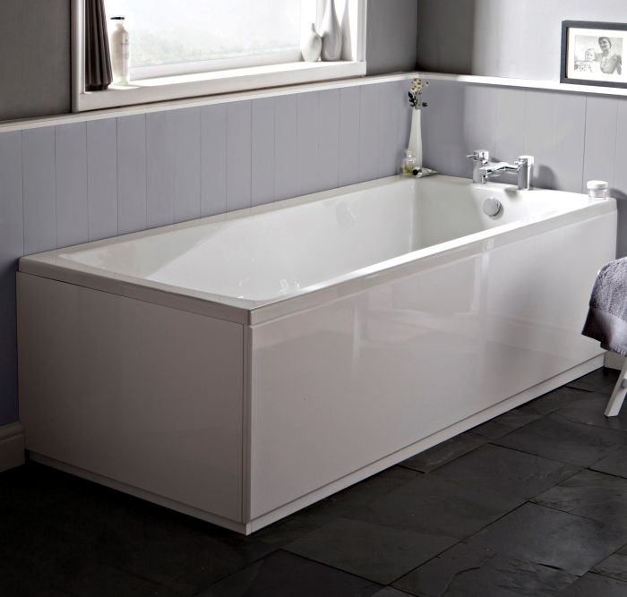 Dezine Duddon 1500 x 700mm Sngl Ended Straight Bath, 0TH