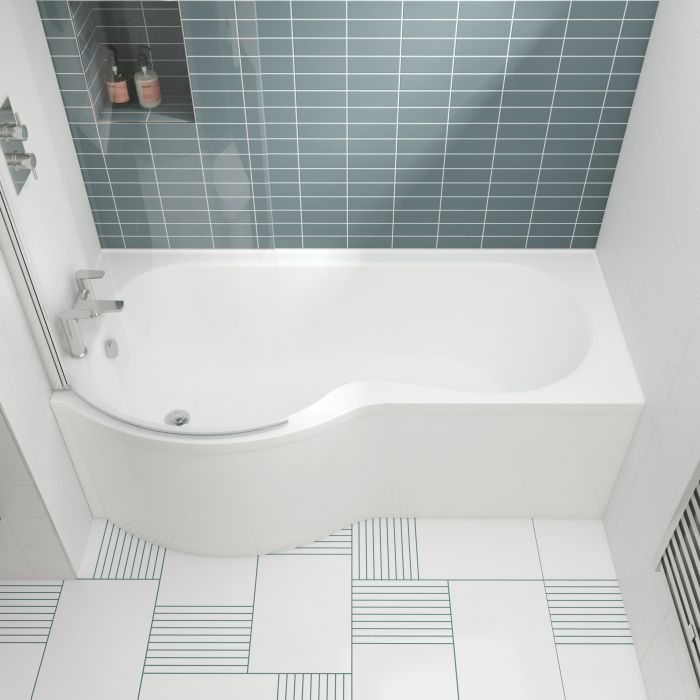 Dezine 1500 x 900mm B Shaped Left Hand Shower Bath