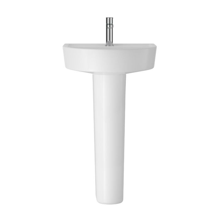 Dezine Eden 420mm 1TH Basin and Full Pedestal