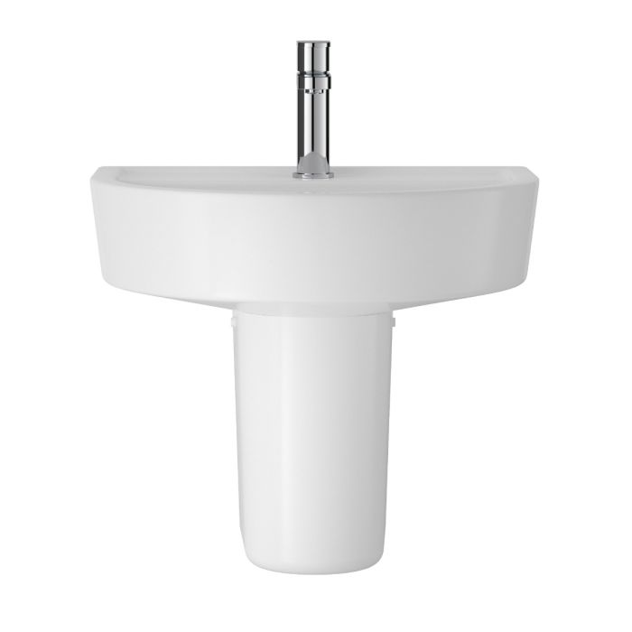 Dezine Eden 420mm 1TH Basin and Semi Pedestal