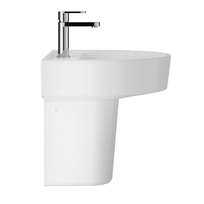 Dezine Eden 420mm 1TH Basin and Semi Pedestal