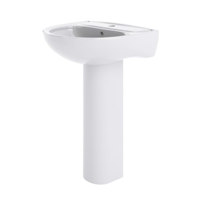 Dezine Dearne 550mm 1TH Basin and Pedestal