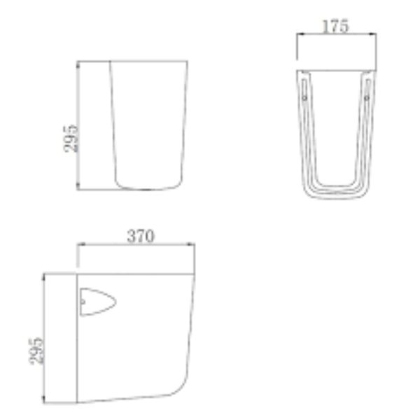 Dezine Kelvin 520mm 1TH Basin With Semi-Pedestal