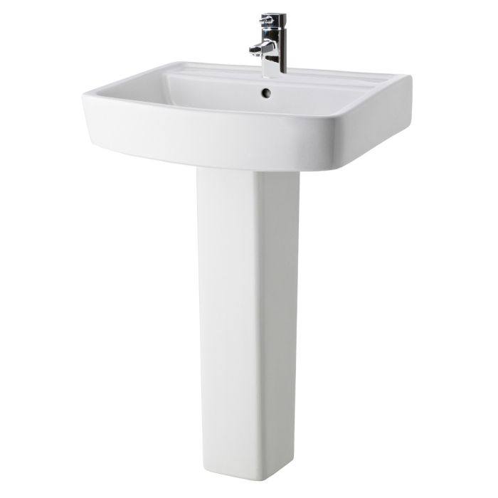 Dezine Idle Pro 600mm 1TH Basin and Full Pedestal