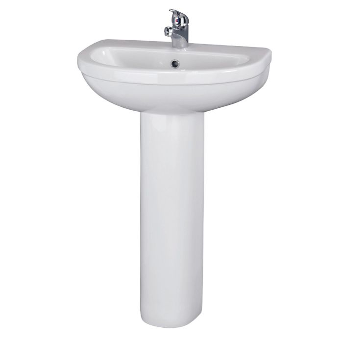 Dezine Esk 550mm 1TH Basin and Pedestal