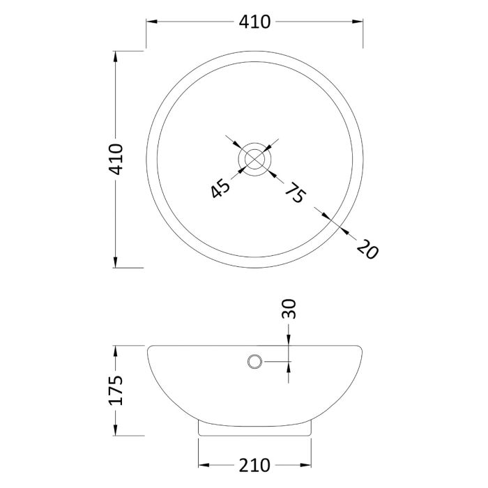 Dezine 420mm Round Counter Top Vessel