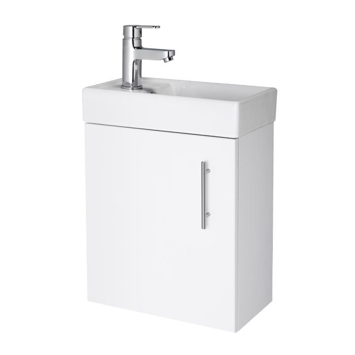 Dezine Zernara 400mm Gloss White Stort Hung Vanity Unit