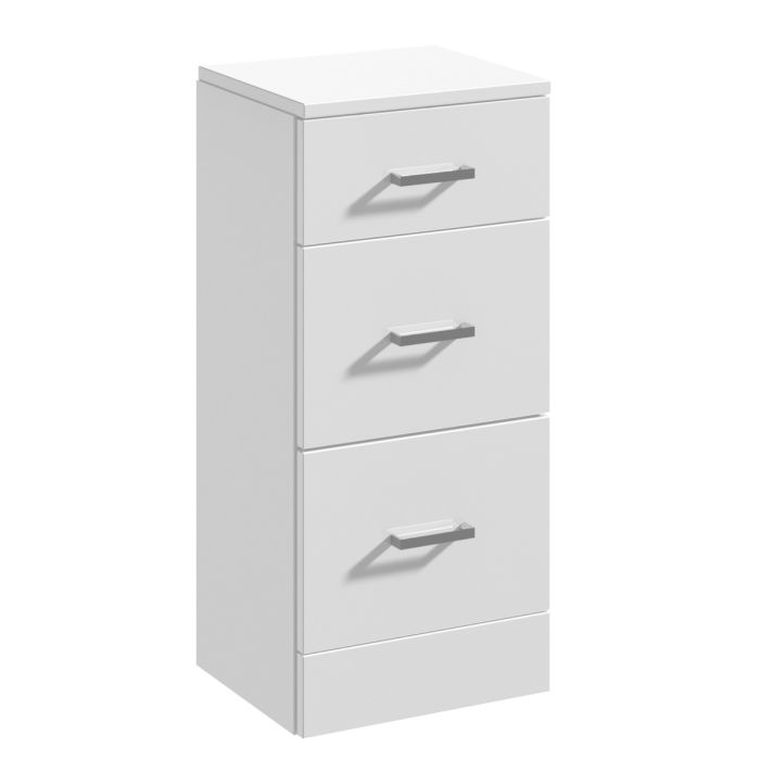 Dezine Velvare 350mm Gloss White 3 Drawer Unit (330mm deep)