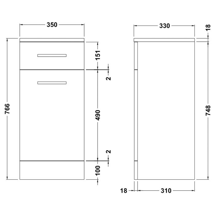 Dezine Velvare 350mm Gloss White Laundry Basket (330mm deep)