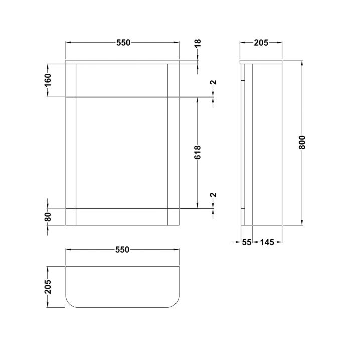 Dezine Dulais Gloss White 550mm WC Unit