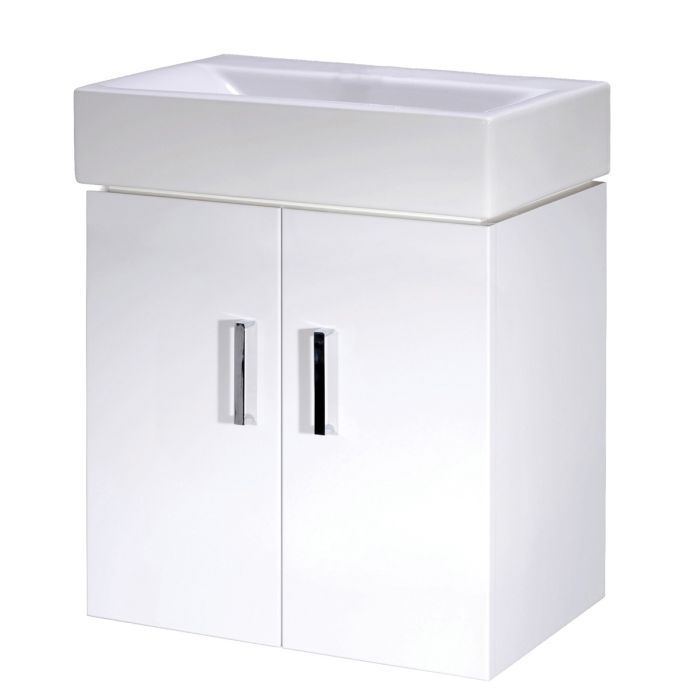 Dezine Axe Gloss White 450mm Stort Hung Vanity Unit