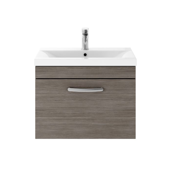 Dezine Nene 600mm Grey Avola Stort Hung 1 Drawer Vanity Unit