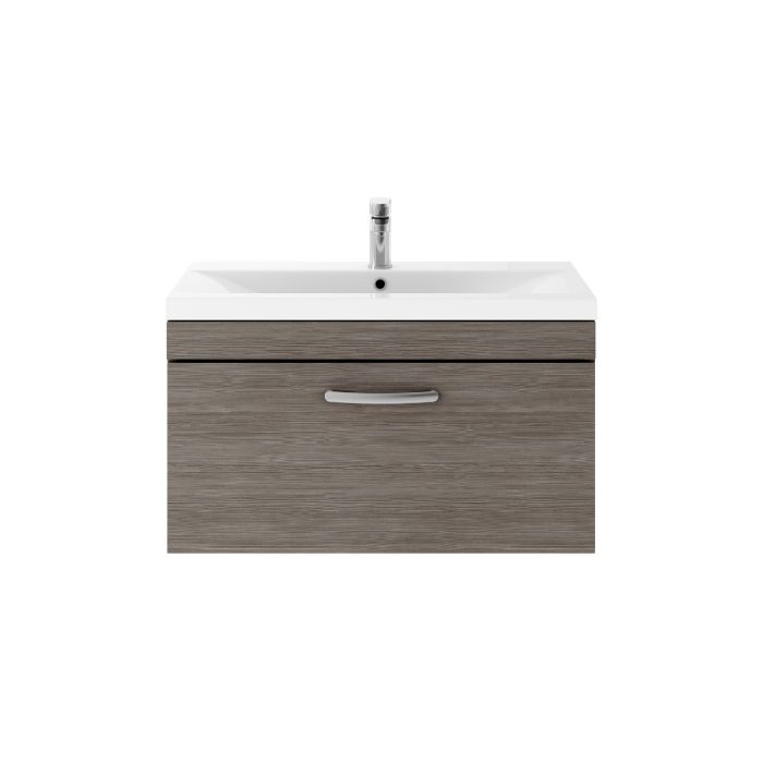 Dezine Nene 800mm Grey Avola Stort Hung 1 Drawer Vanity Unit