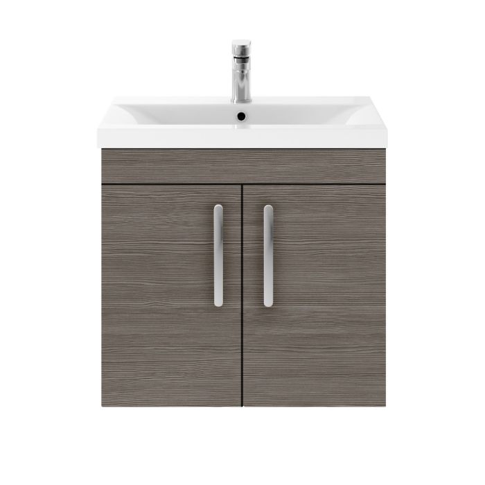 Dezine Nene 600mm Grey Avola Stort Hung 2 Door Vanity Unit