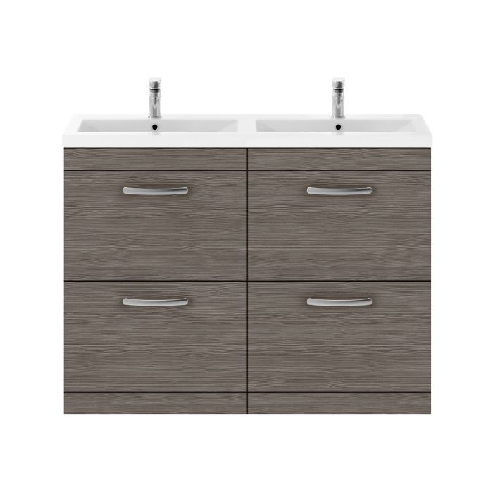 Dezine Nene 1200mm Grey Avola Floor Standing 4 Drawer Vanity Unit