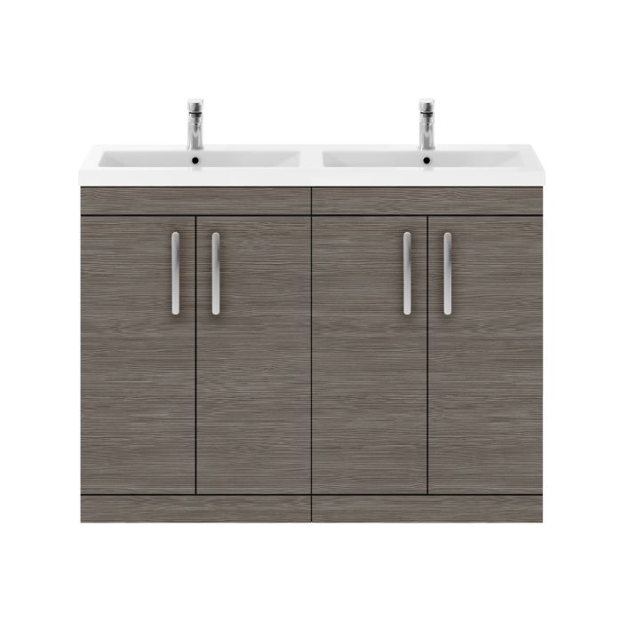 Dezine Nene 1200mm Grey Avola Floor Standing 4 Door Vanity Unit