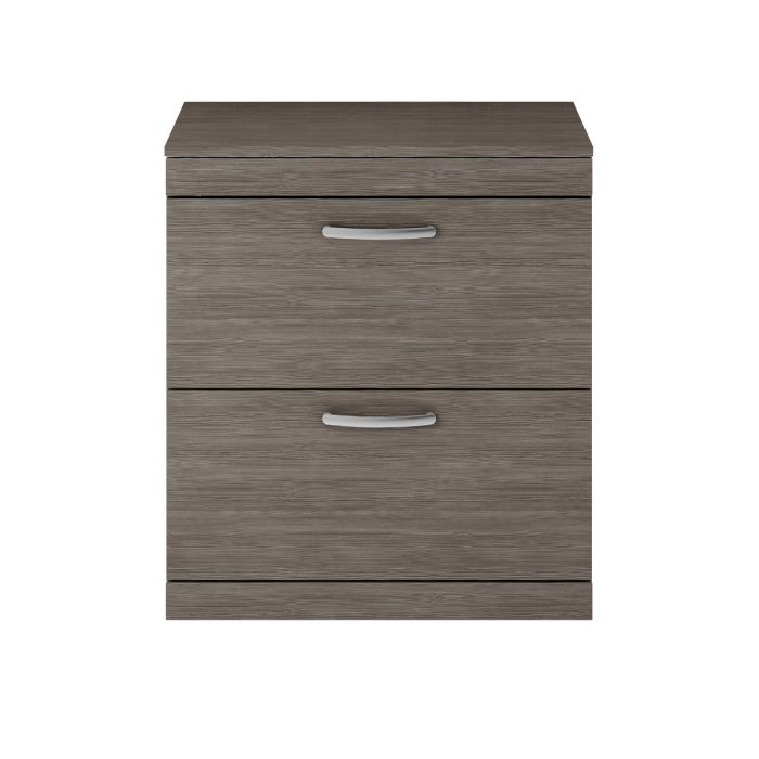 Dezine Nene 800mm Grey Avola Floor Standing 2 Drawer Vanity Unit, with Worktop