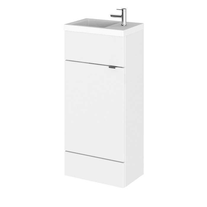 Dezine Sheaf 400mm Nithline Gloss White Vanity Unit