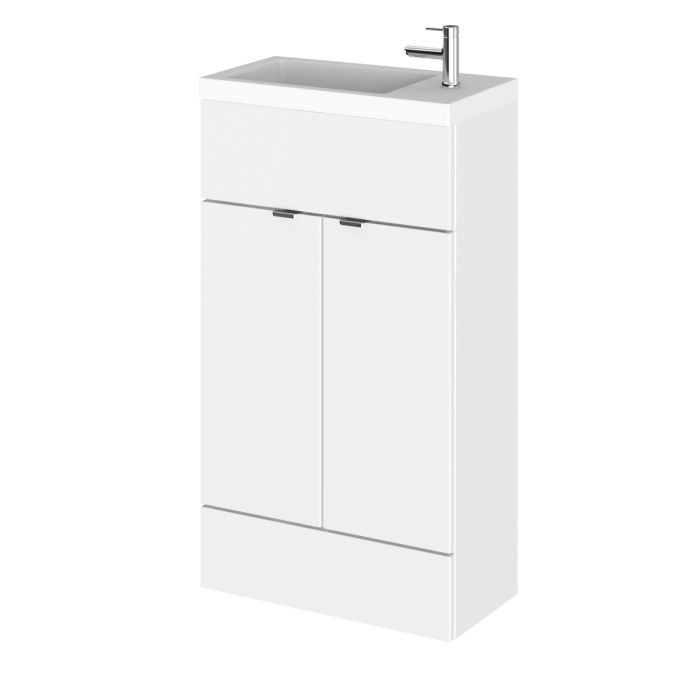 Dezine Sheaf 500mm Nithline Gloss White Vanity Unit