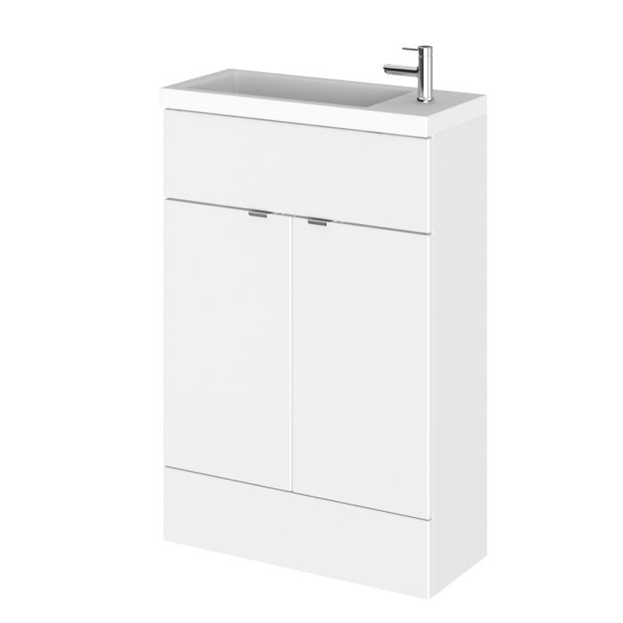 Dezine Sheaf 600mm Nithline Gloss White Vanity Unit