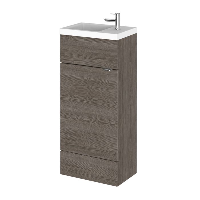 Dezine Sheaf 400mm Nithline Grey Woodgrain Vanity Unit