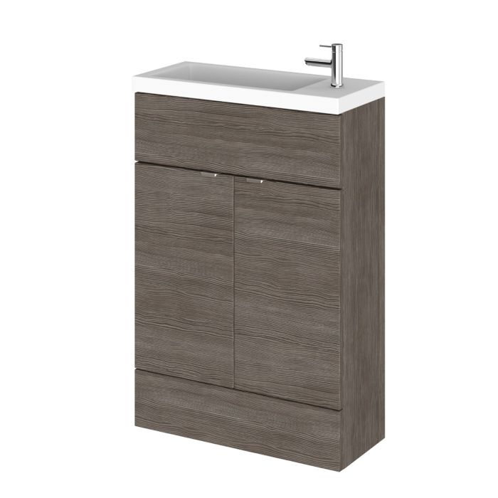 Dezine Sheaf 600mm Nithline Grey Woodgrain Vanity Unit