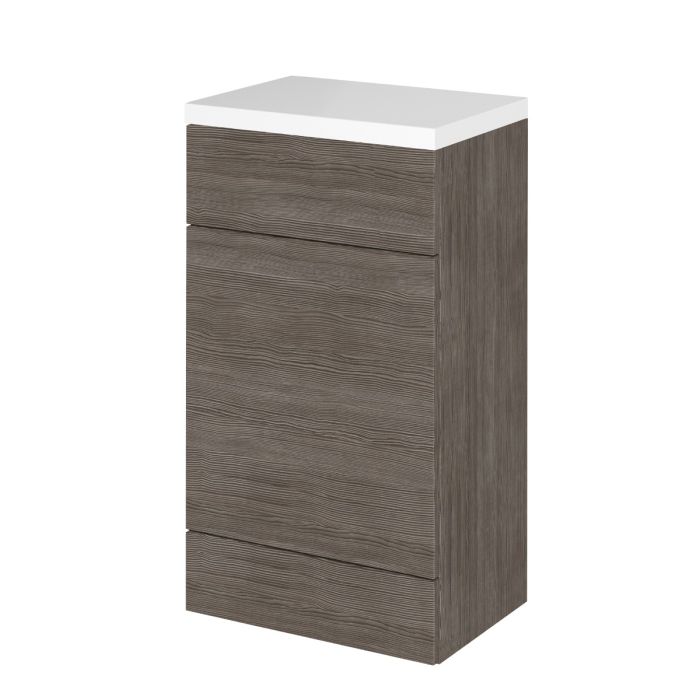 Dezine Sheaf 500mm Full Depth Grey Woodgrain WC Unit with Top