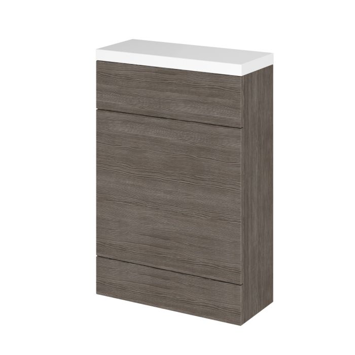 Dezine Sheaf 600mm Nithline Grey Woodgrain WC Unit with Top