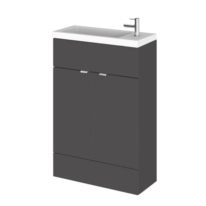 Dezine Sheaf 600mm Nithline Gloss Grey Vanity Unit