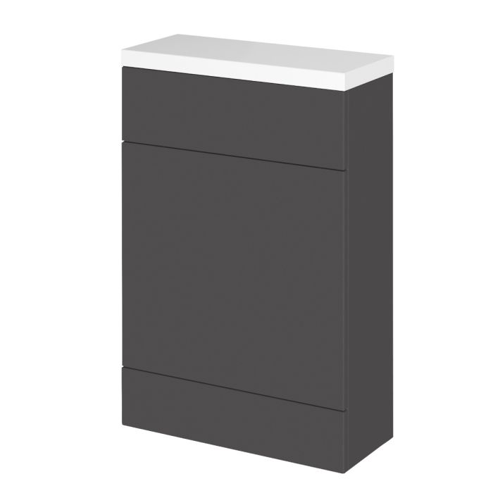 Dezine Sheaf 600mm Nithline Gloss Grey WC Unit with Top