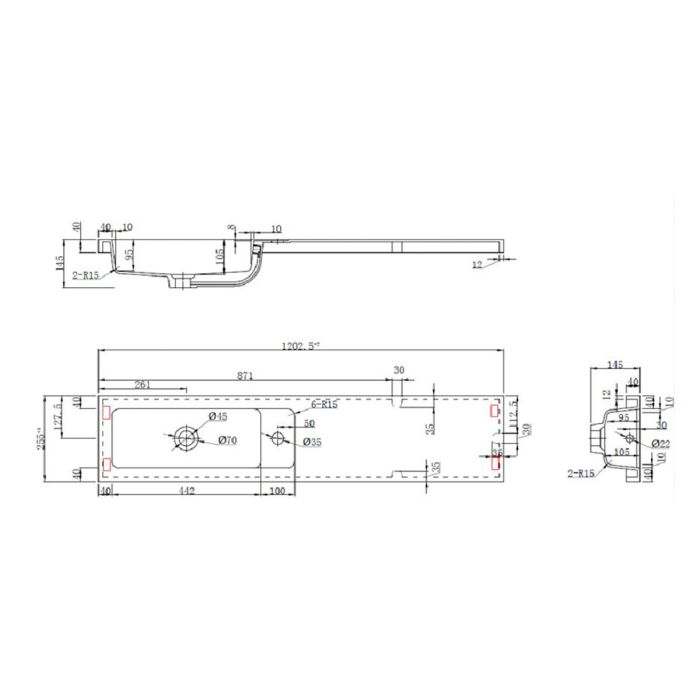 Dezine Sheaf 1200mm Nithline Basin and Worktop