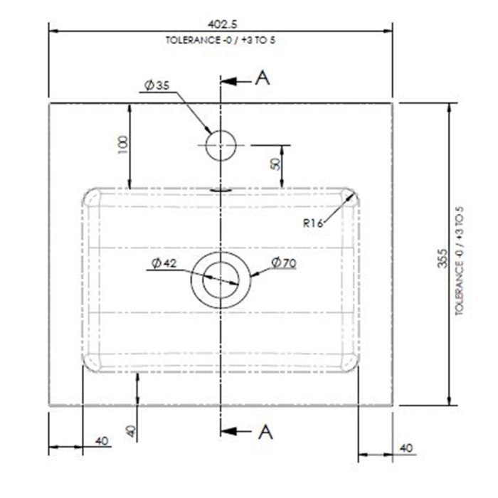 Dezine Sheaf 400mm Full Depth Basin