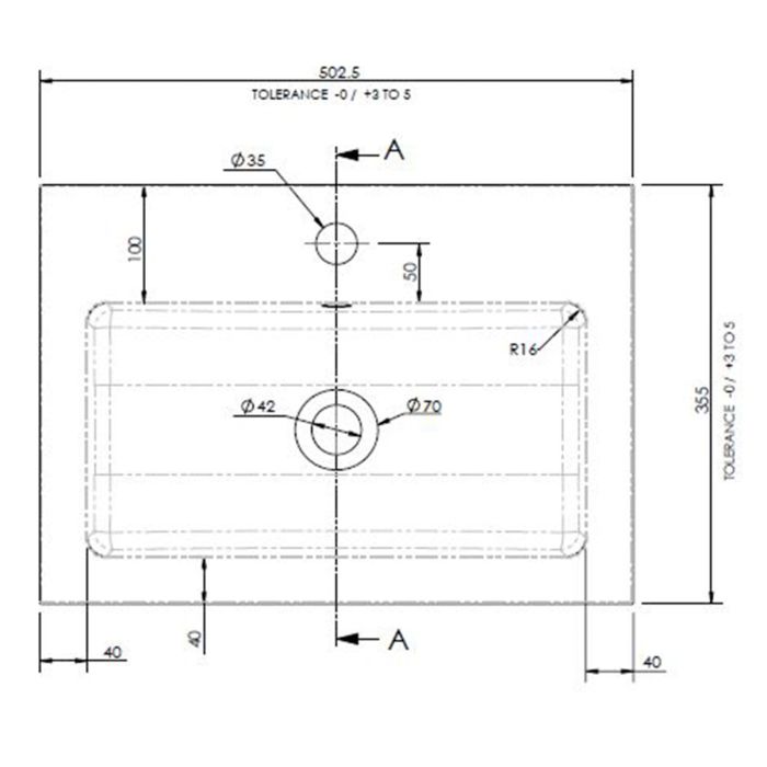 Dezine Sheaf 500mm Full Depth Basin