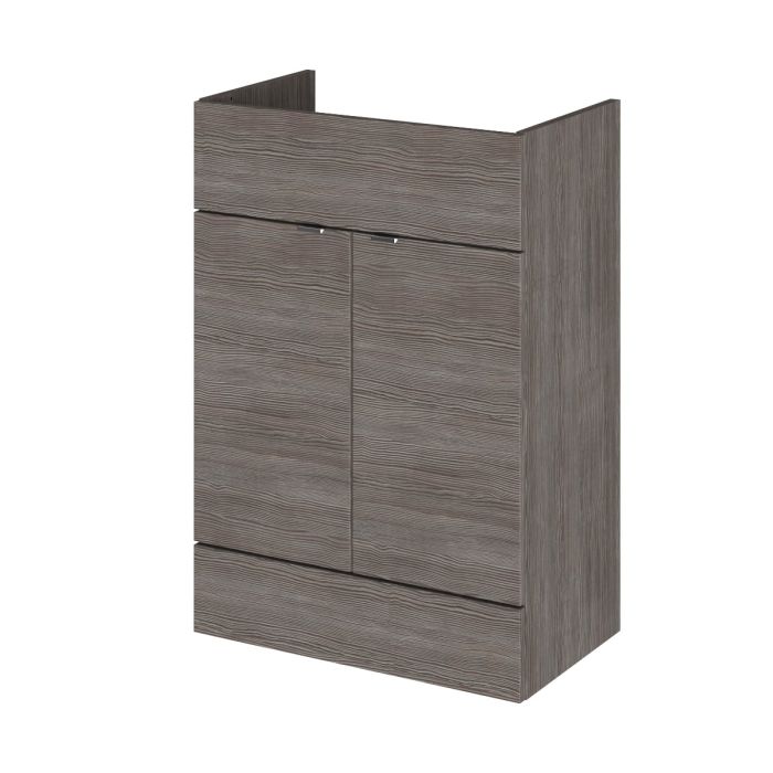 Dezine Sheaf 600mm Full Depth Grey Vanity Unit