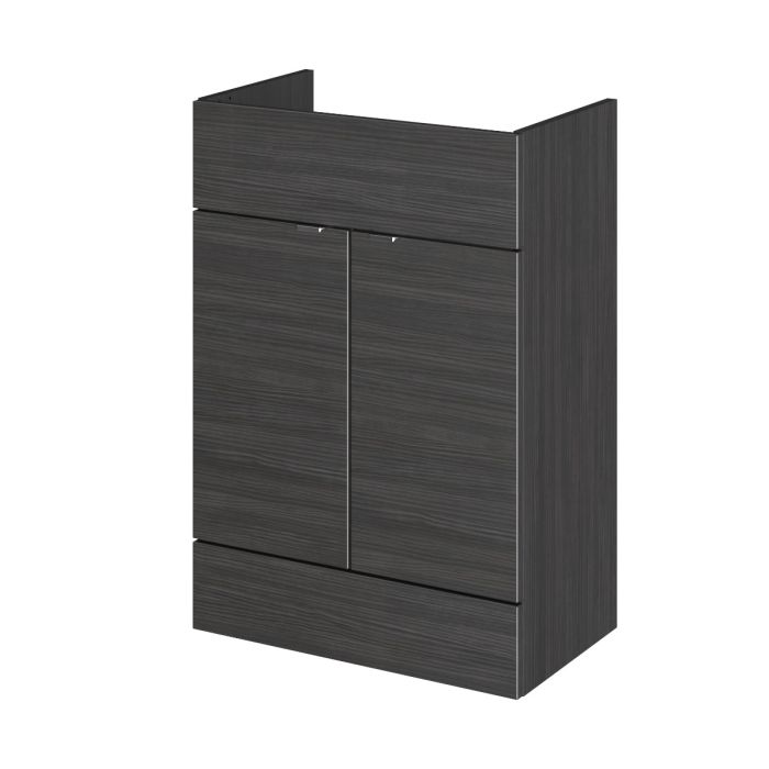 Dezine Sheaf 600mm Full Depth Black Vanity Unit