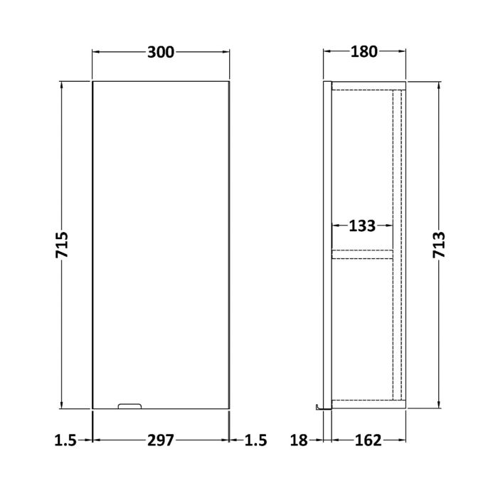 Dezine Sheaf 300mm Nithline Black Stort Unit