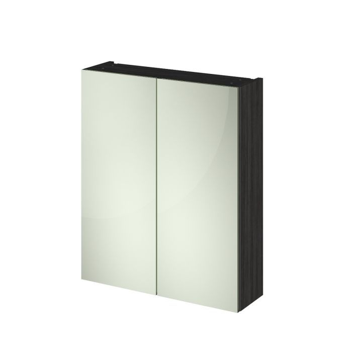 Dezine Sheaf 600mm Nithline Black Double Door Mirror Unit