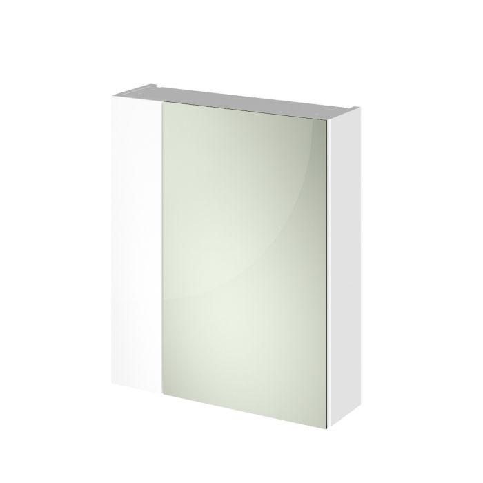 Dezine Sheaf 600mm Nithline White Single Door Mirror Unit