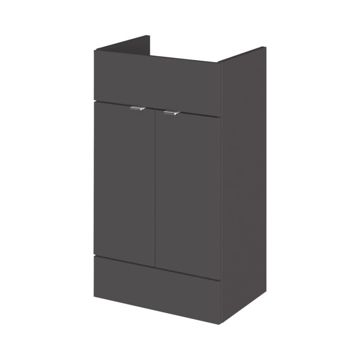 Dezine Sheaf 500mm Full Depth Grey Gloss Vanity Unit