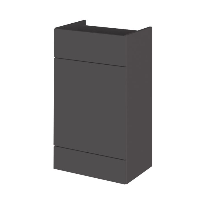 Dezine Sheaf 500mm Full Depth Grey Gloss WC Unit