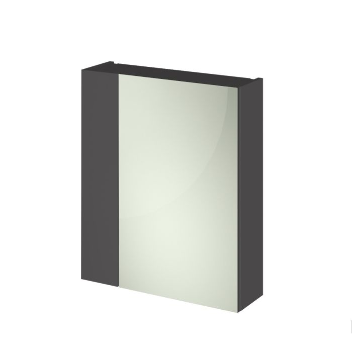 Dezine Sheaf 600mm Nithline Grey Gloss Single Door Mirror Unit