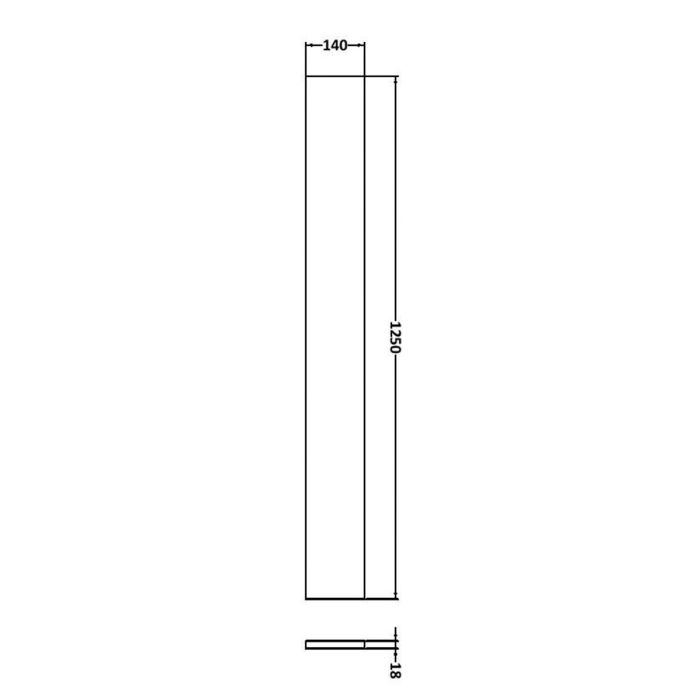 Dezine Sheaf 1250mm Grey Gloss Plinth