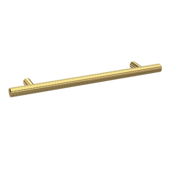 Dezine Knurled Bar Handle, Brushed Brass, 160mm Centres