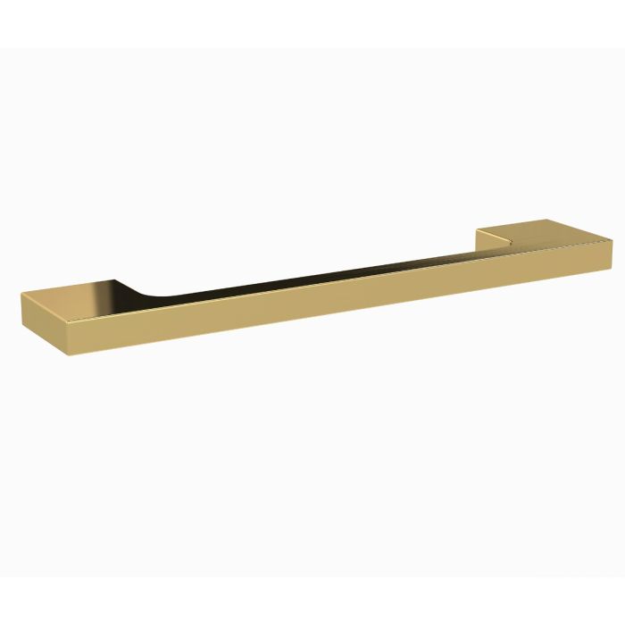 Dezine Slimline Square Handle, Brushed Brass, 128mm Centres