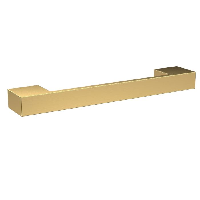 Dezine Square Handle, Brushed Brass, 128mm Centres