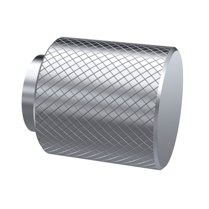 Dezine Knurled Knob Handle, Chrome