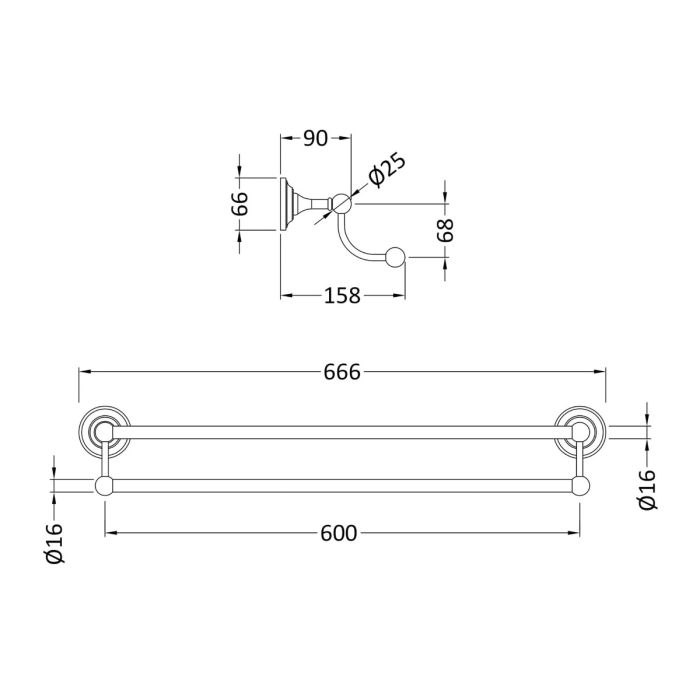 Dezine Rhone Double Towel Bar