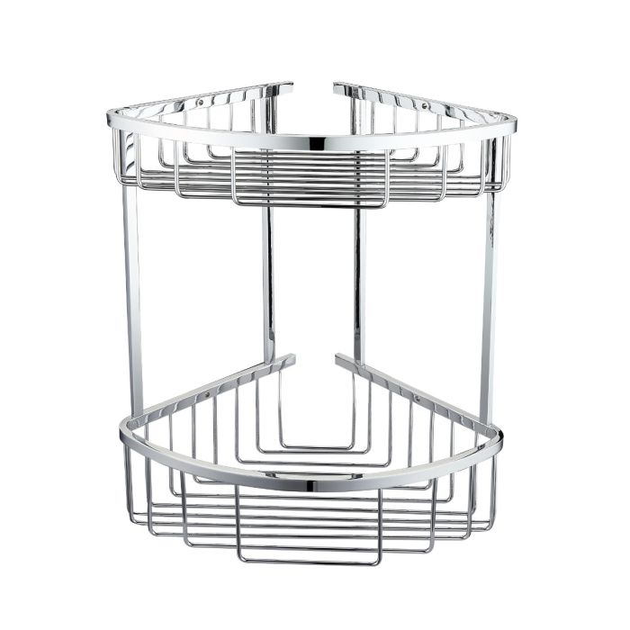 Dezine Chrome Curved Double Corner Basket